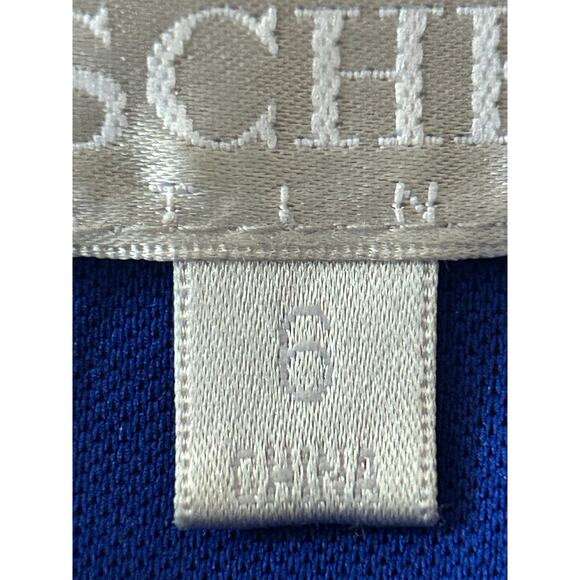 Badgley Mischka Royal Blue Sunset Skies Julia Crepe Dress Flutter Sleeves, Sz. 6 - Picture 5 of 7